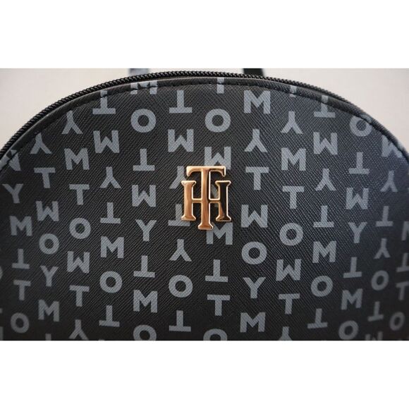 Tommy Hilfiger 69J9675-001 Unisex Black PU Leather Monogram Backpack - Picture 10 of 11